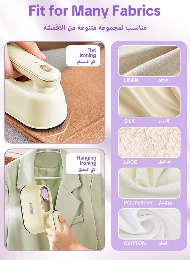 NERF Handheld Portable Fabric Clothing Steamer/Express Steam Iron Steamer/Dry & Wet 2 in 1 Mini Steam Iron for Clothes/1000W/ for Home, Travel, Dorm, Gifts, School, Office, Home Essential - Image 3